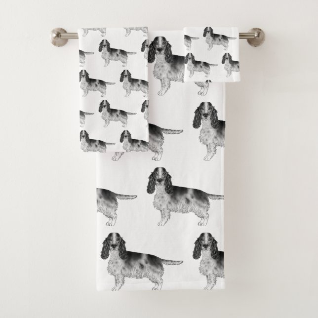 Cocker Spaniel inglés en patrón blanco y negro (In situ)