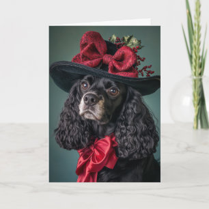 Cocker Spaniel Navidad Elegante Perro Victoriano