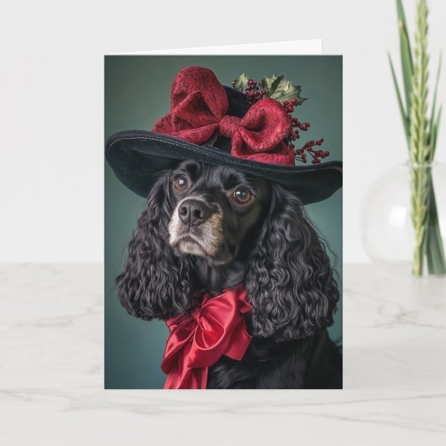 Cocker Spaniel Navidad Elegante Perro Victoriano (Anverso)