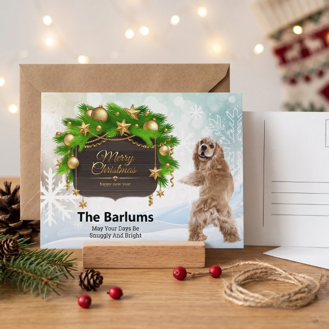 Cocker Spaniel Navidad Personalizada (Make their season extra snuggly today.)