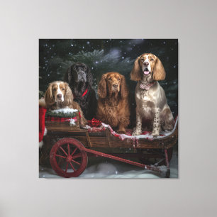 Cocker Spaniel Nevado Trineo Decoración de Navidad