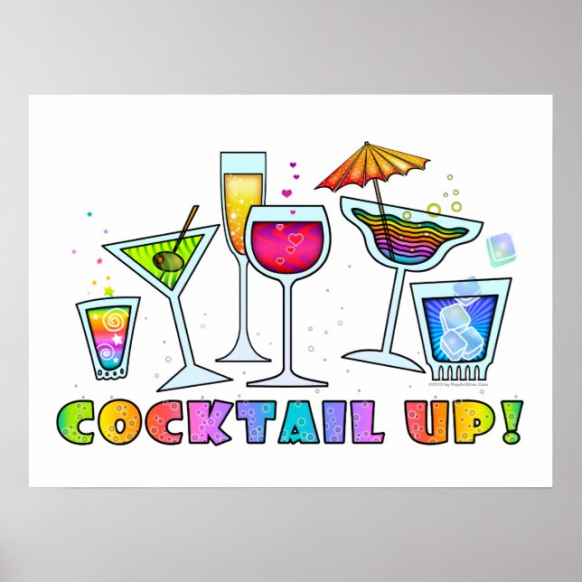 COCKTAIL UP! COCKTAIL GLASSES POSTERS & PRINTS (Frente)