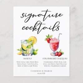 Cocktails cubanos Mojito Strawberry Daiquiri Menu