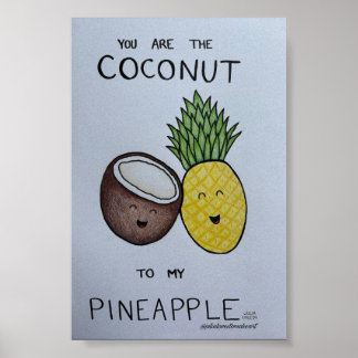 Coco y Piña | Impresión de Arte de Pareja Linda