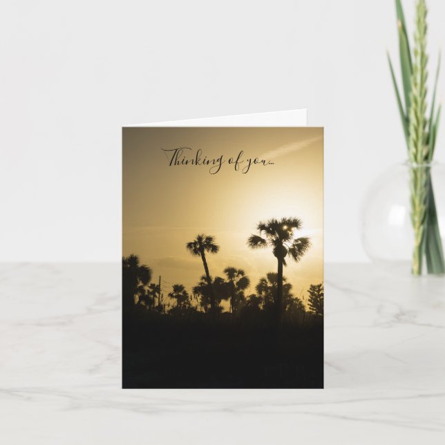 Cocoa Palm Silhouette Pensando En Tu Tarjeta (Anverso)