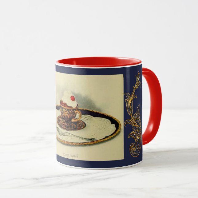 Cocoa vintage chintz taza de salsa elegante chocol (Anverso derecho)