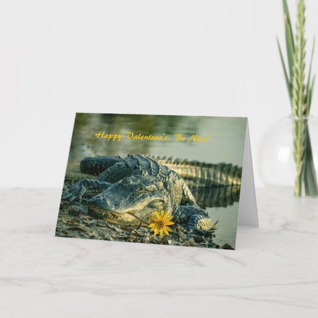 Cocodrilo de la tarjeta del día de San Valentín (Anverso)