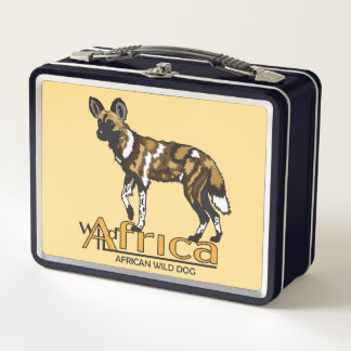 Cocodrilo del Nilo.Perro salvaje africano. África 