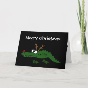 Cocodrilo divertido del navidad como reno