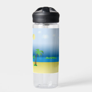Cocodrilo en botella de agua del océano