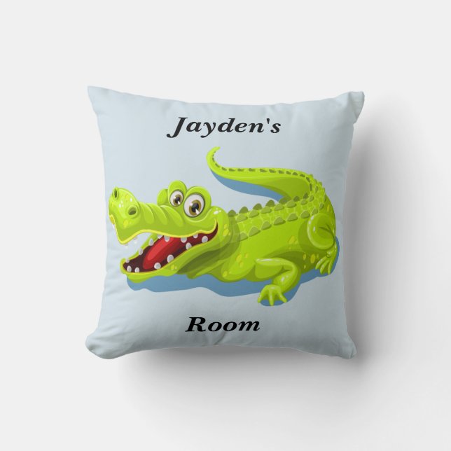 Cocodrilo lindo del bebé de la almohada del niño (Anverso)