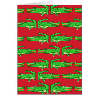 Cocodrilos verdes en rojo