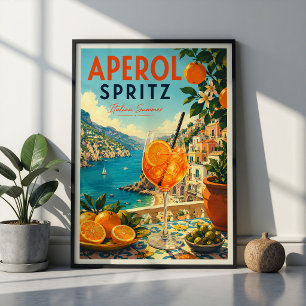 Cóctel Aperol Spritz Arte de Pared de Verano Itali