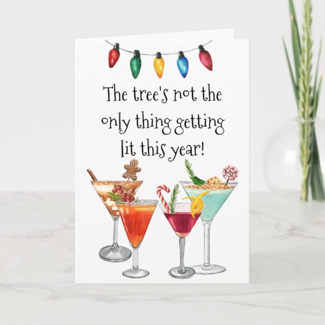 Cóctel Bebiendo Martini Navidad Fiesta  (Anverso)