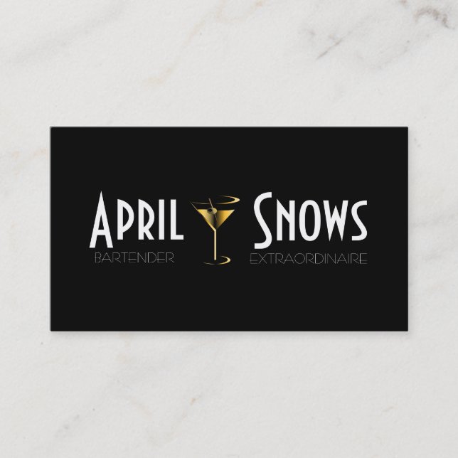 Cóctel de Martini del oro de las tarjetas de (Anverso)