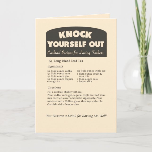 Cóctel de té helado de Long Island // Tarjeta del  (Anverso)