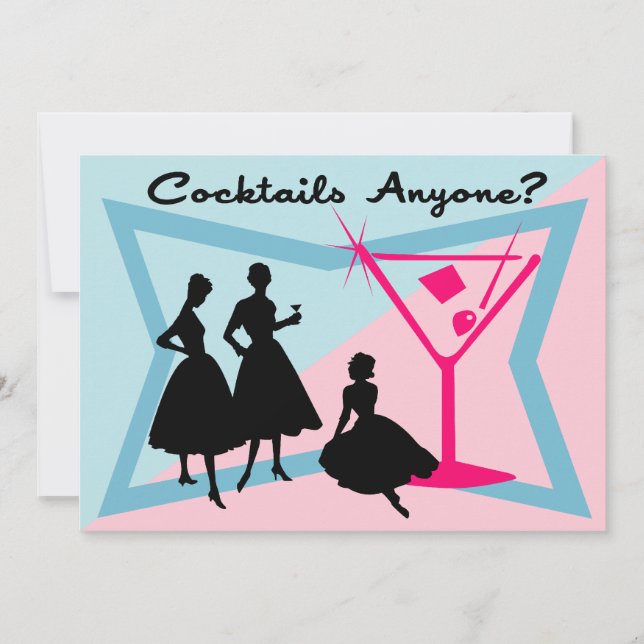 ¿Cócteles cualquier persona? Invitación (Anverso)