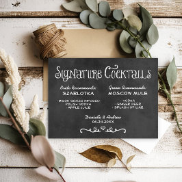 Cócteles de la firma del Boda de Chalkboard rústic