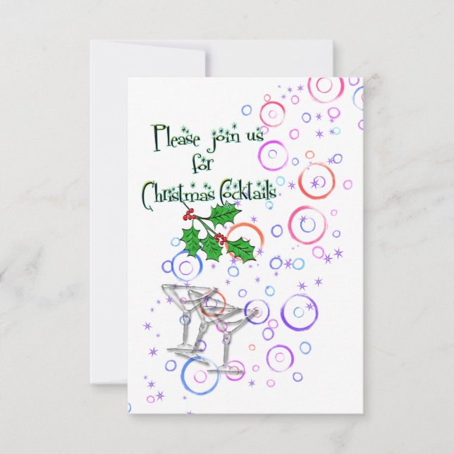 cócteles del navidad de la invitación (Anverso)