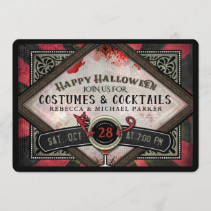 Cócteles disfrazados Invitación a Halloween del Di