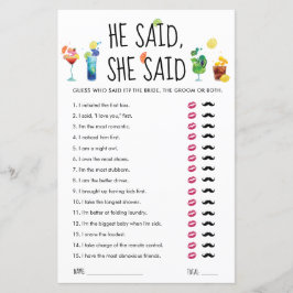 Cócteles divertidos | Dijo: Tarjeta De Juego