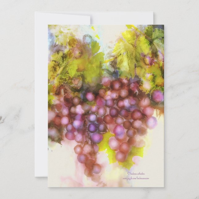 cócteles invitación cena uvas violetas (Anverso)