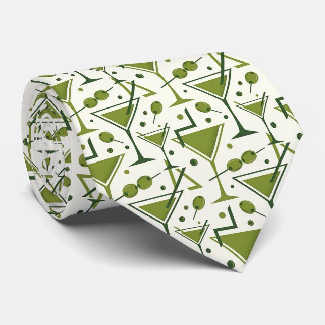 Cócteles Modernos | Corbata Martini Verde Oliva (Enrollado)