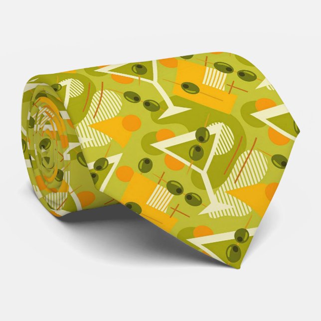 Cócteles Modernos | Corbata Martini Verde Oliva (Enrollado)