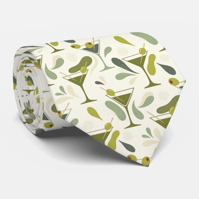 Cócteles Modernos | Corbata Martini Verde Oliva (Enrollado)