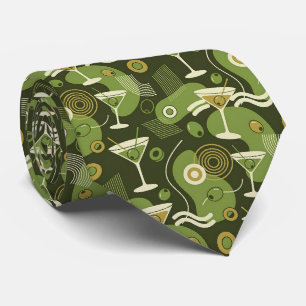 Cócteles Modernos   Corbata Martini Verde Oliva