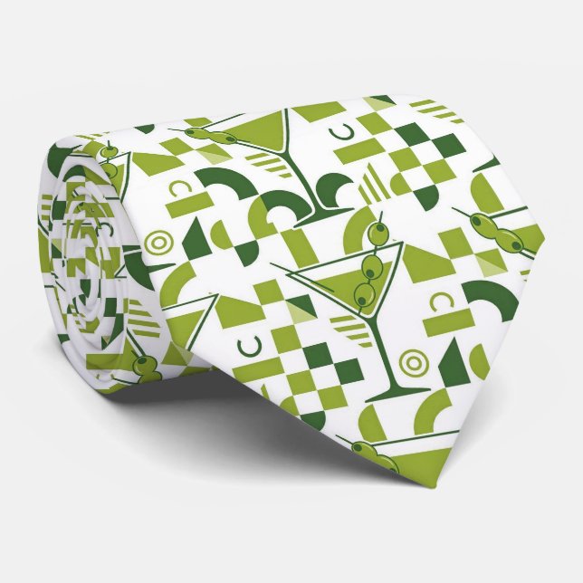 Cócteles Modernos | Corbata Martini Verde Oliva (Enrollado)