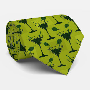 Cócteles Modernos Corbata Martini Verde Oliva