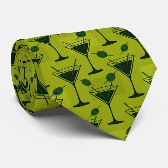 Cócteles Modernos | Corbata Martini Verde Oliva (Enrollado)