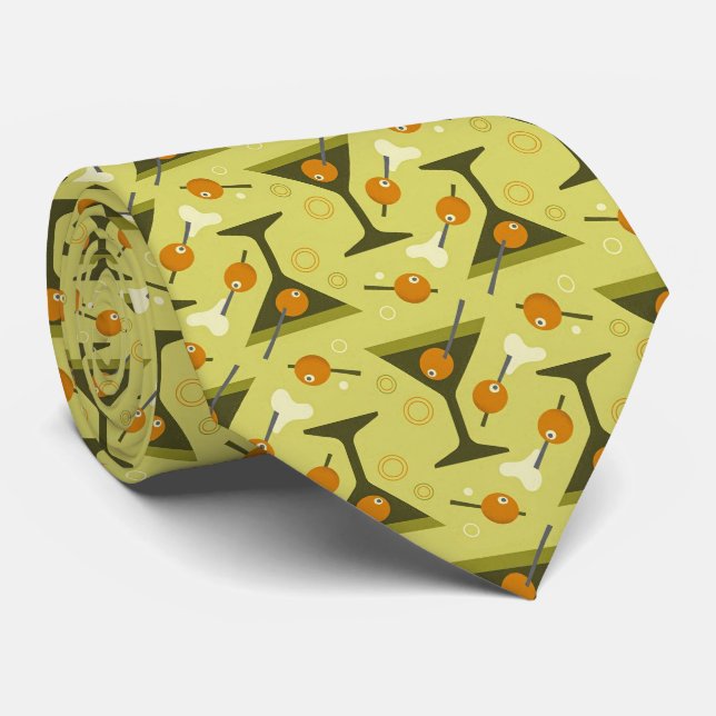 Cócteles Modernos | Corbata Martini Verde Oliva (Enrollado)
