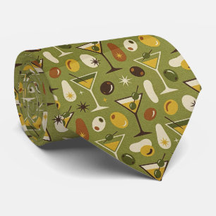 Cócteles Modernos   Corbata Martini Verde Oliva
