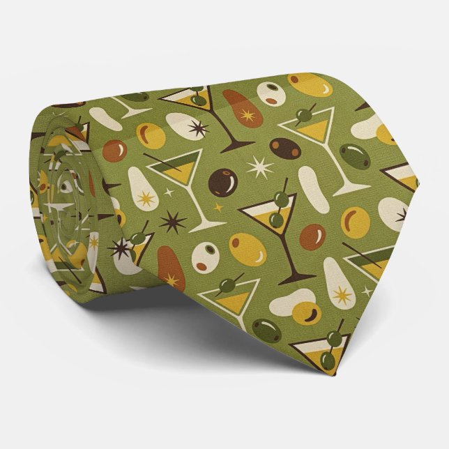 Cócteles Modernos | Corbata Martini Verde Oliva (Enrollado)