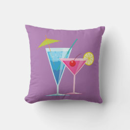 Cócteles tropicales Almohada de verano en morado