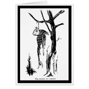 Cod, colgando de una rama