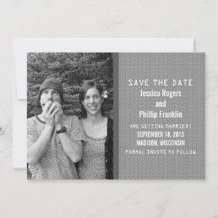 Código Binario Gris Invitación de Foto para Guarda