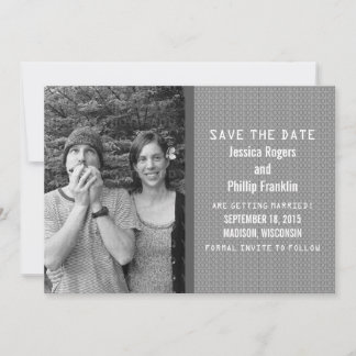 Código Binario Gris Invitación de Foto para Guarda