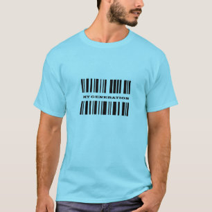 Código de barras de generación X camiseta masculin