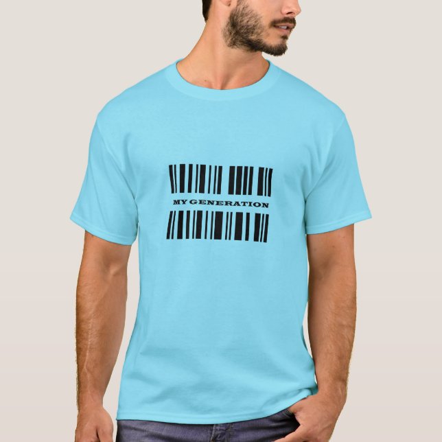 Código de barras de generación X camiseta masculin (Anverso)