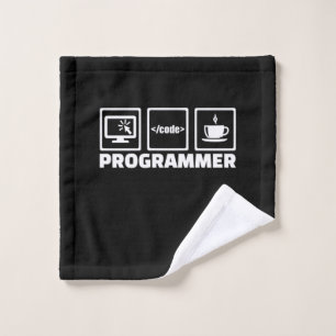 Código De Escritura Y Café De Bebida De Programado