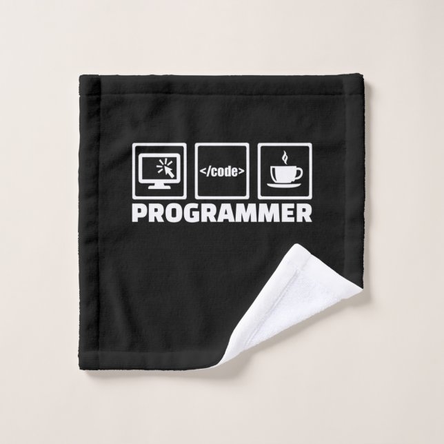 Código De Escritura Y Café De Bebida De Programado (Toallita)