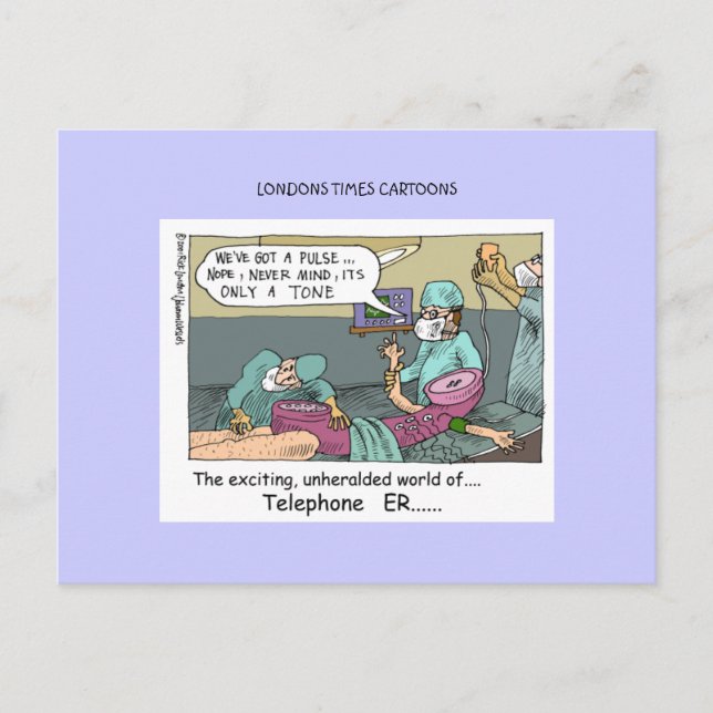 Código de Teléfono Azul Tarjetas Postales Divertid (Anverso)