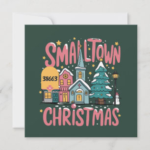 Código Postal Personalizado Pequeño Pueblo Navidad