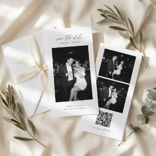 Código QR 3 Foto Marcador de Bodas Save the Date