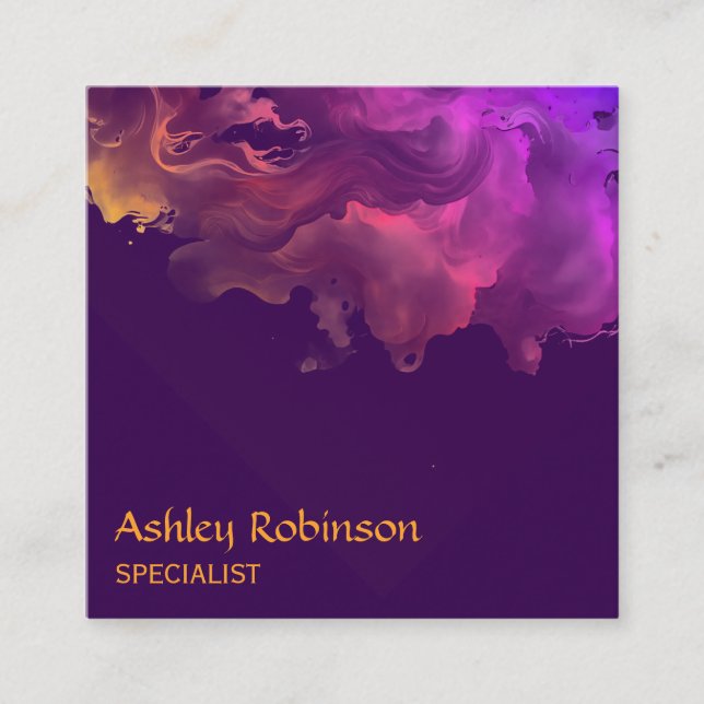 Código QR abstracto de terciopelo acuarela tarjeta (Anverso)