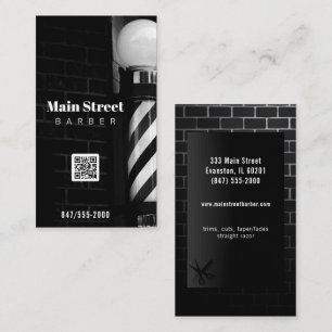 código qr barbershop tarjeta de visita