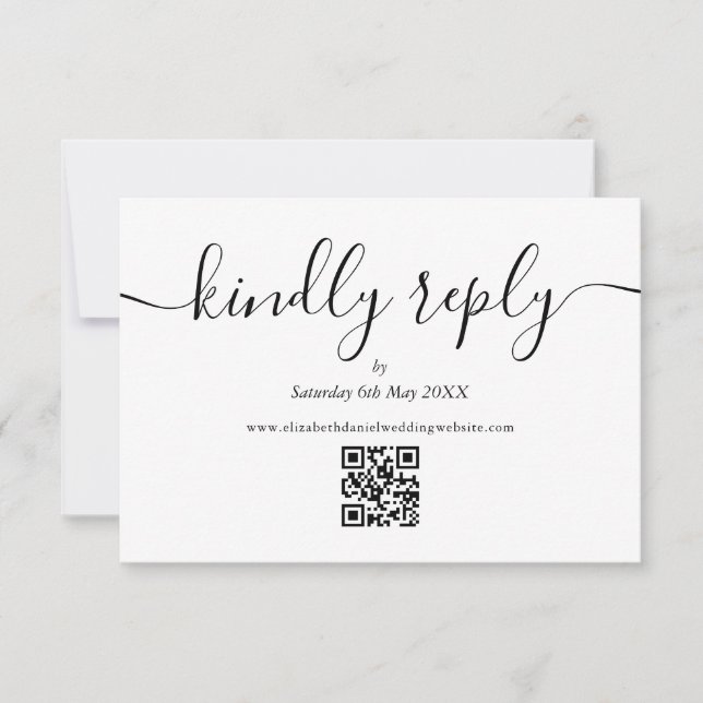 Código QR Blanco Negro Script Respuesta Amable Bod (Anverso)